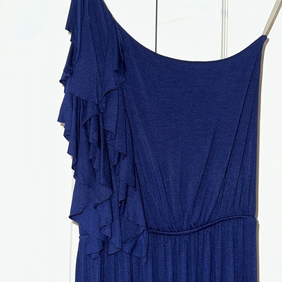 Gilli One Shoulder Navy Blue Maxi Dress Size Small - Picture 2 of 10
